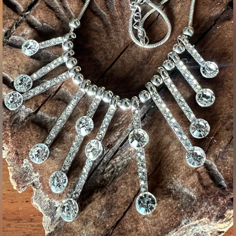 Costume Jewelry Necklace Crystals Austrian Rhinestone Cz Statement 16”